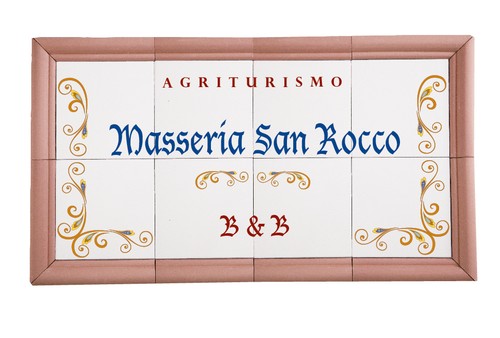 Insegna targa ceramica mosaico - ceramica,