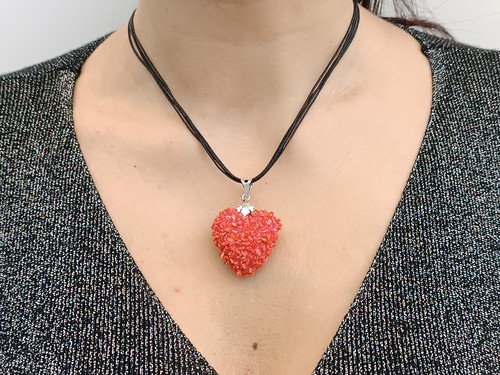 Collana donna cuore rosso