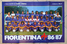 FIORENTINA SQUADRA FORMAZIONE 1986/87 RETRO TORINO FORMAZIONE DOPPIO POSTER