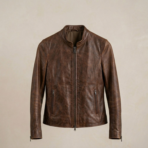 Giacca pelle marrone - marrone, da