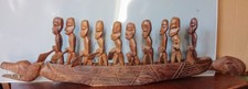 arte tribale africana, barca drago, 10 guerrieri con remi