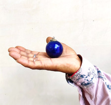 Antico Tedesco Kugel 1.8 " Vetro Blu Sfera Natale Ornamento Originale Old 624