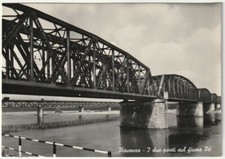 PIACENZA - I DUE PONTI SUL FIUME PO - VIAGG. 1956 -75502-
