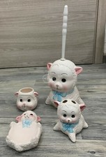 SET 5 PEZZI ACCESSORI BAGNO IN CERAMICA A TEMA COD LD 6041 CASALINGHI PER BAGNO