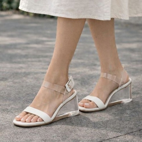 Sandali con zeppa vinile - con,