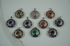 Pendente Sole Stella Luna cristallo pietra ciondolo talismano portafortuna quarz