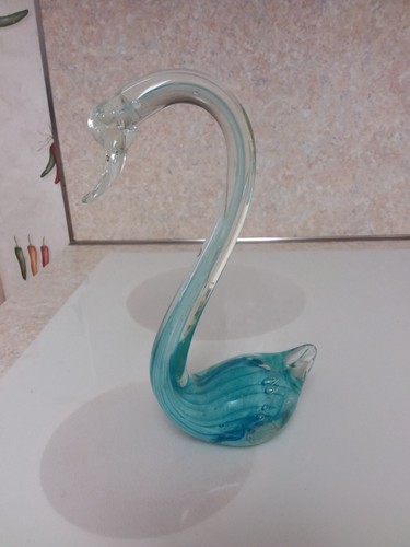 Vetro artistico righe blu - vetro, a