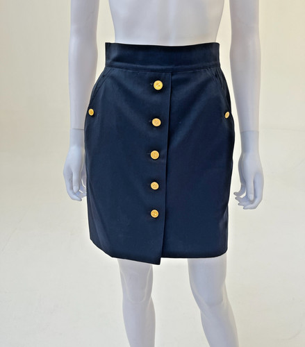 Chanel classic navy skirt size - chanel,