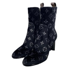 Louis Vuitton Silhouette Line Stivali Monogram Nero Scarpe Donna US 6,5 EU 36,5