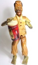 Afro-Cuban Man with Conga Tumbadora Percussion Music Instrument Handmade Statue