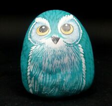 GUFO GUFETTO DIPINTO SU PIETRA - PORTA FORTUNA -