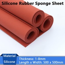 Foglio spugna gomma silicone rosso guarnizione gommapiuma spessore 1mm-8mm 500x500mm