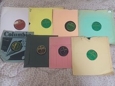 8 dischi 78 giri x grammofono columbia titoli da foto artisti famosi