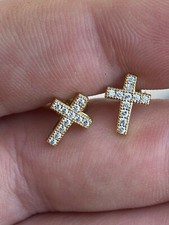 Aretes De CRUZ Plata De Ley