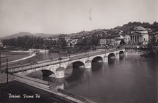 Cartolina Piemonte  TORINO - Fiume PO - Viaggiata-1955- B/N -