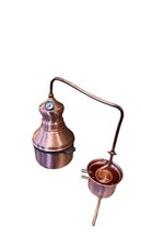 DISTILLATORE ALAMBICCO,  IN RAME 3 LT. A SERPENTINA, + TERMOMETRO