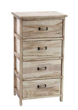 CASSETTIERA LEGNO NATURALE SLIM SALVASPAZIO 4 CASSETTI LEGNO MODERNO 73*40*29 CM