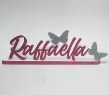 Decorazione nome Scritta Polistirolo farfalle 45 cm Nascita Battesimo compleanno