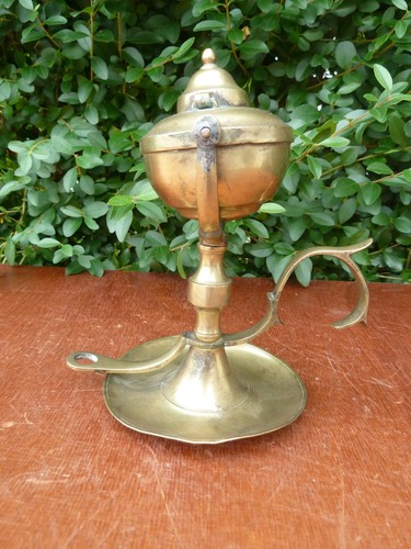 Antica lampada olio ottone - antica,