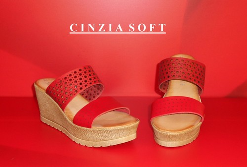 Ciabatte pelle con zeppa - in,