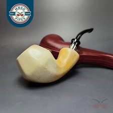 WGM XL Smooth Rhodesian con Silver Estate Block Meerschaum Pipe, Turkish Estates