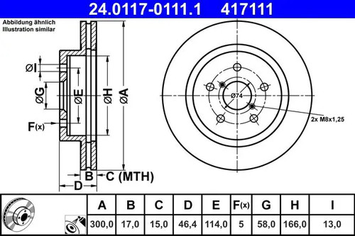 Disco freno ventilato - 2x,