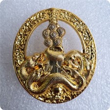 Replica Medaglia Tedesca Anti Guerriglia Teschio Serpente Medaglia Oro--