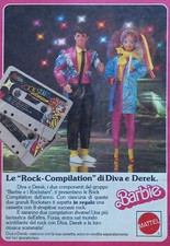 Pubblicità Italian Clipping 1986 BARBIE ROCKSTARS Diva e Derek Mattel .