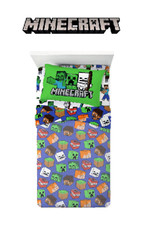 Completo Letto Singolo MINECRAFT  1 Piazza Set Letto Lenzuola Cotone 100%