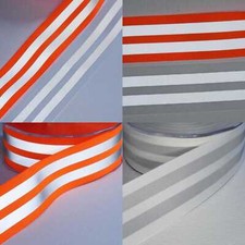 Nastro fluorescente riflettente 40 mm 2 strisce sicurezza 2 COLORI 2 4 metri 668D