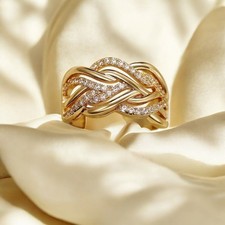 Anello fascia largo - anello, pavé