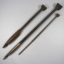 3 ANTICHE GRANDI PUNTE SUCCHIELLO TRAPANO A MANO TRIVELLA IN FERRO FORGIATO W069
