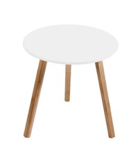 TAVOLINO SALOTTO "LIZZY" BIANCO IN BAMBOO, Ø40 CM