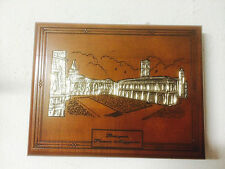 QUADRO LEGNO/ARGENTO 925/1000 "BOLOGNA - PIAZZA MAGGIORE"