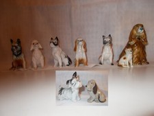 LOTTO 9 STATUINE CANI CANE VARIE RAZZE ALTEZZA DA CM. 11 A 5 CERAMICA PORCELLANA