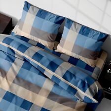 COPRIPIUMINO 100% COTONE SCOZZESE BLU SINGOLO MADE IN ITALY + PATELLA