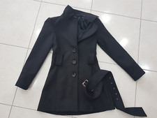 Cappotto blazer Akè giacca nero bottoni franchi cintura elisabetta