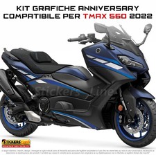 Adesivi carena per Yamaha Tmax 560 2022 Kit Anniversary compatibili blu argento