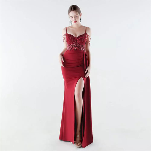 Vestito rosso vino elegante - vestito,