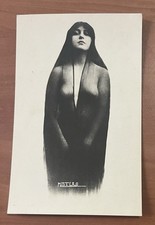 DONNA IN VELO CARTOLINA FOTOGRAFICA SATRAP MISTERO NUDO FEMMINILE