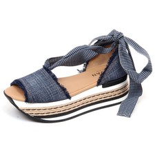 F4134 sandalo donna tissue blu