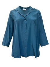 Camicia In Seta Blu Con