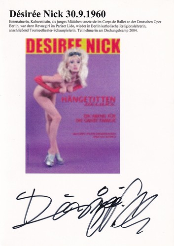 Autografo desiree nick - autografo,