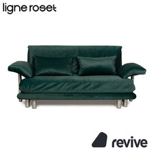 Ligne Roset Multy Tessuto Tre Posti Verde Funzione Dormire Nuova Fodera