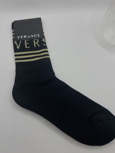 Calze versace logo nero oro - versace, nero/oro