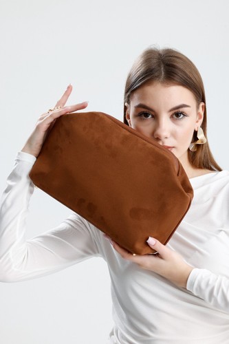 Pochette pelle scamosciata - pelle,
