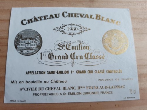 étiquette vin chateau cheval - étiquette,