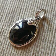 Ciondolo Vintage anni '80  in oro bianco, con brillanti e onice