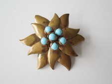 Vintage Fiori Spilla IN Ottone