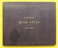 STIELER, HANDATLAS ÜBER ALLE THEILE DER ERDE,PLANO-AUSGABE,83 KARTEN,1864,RAR